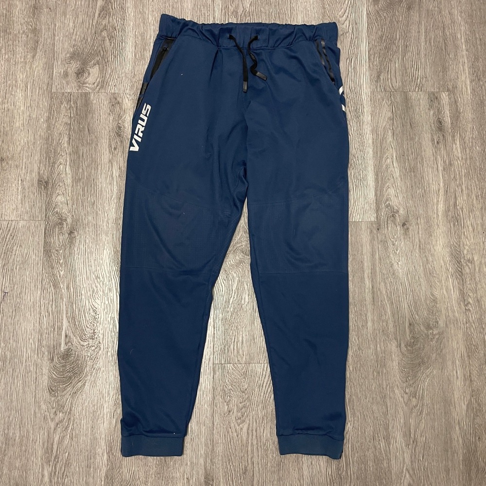 Virus Joggers Mens Large Blue KLZ Recovery Training Pants Compression Base Layer